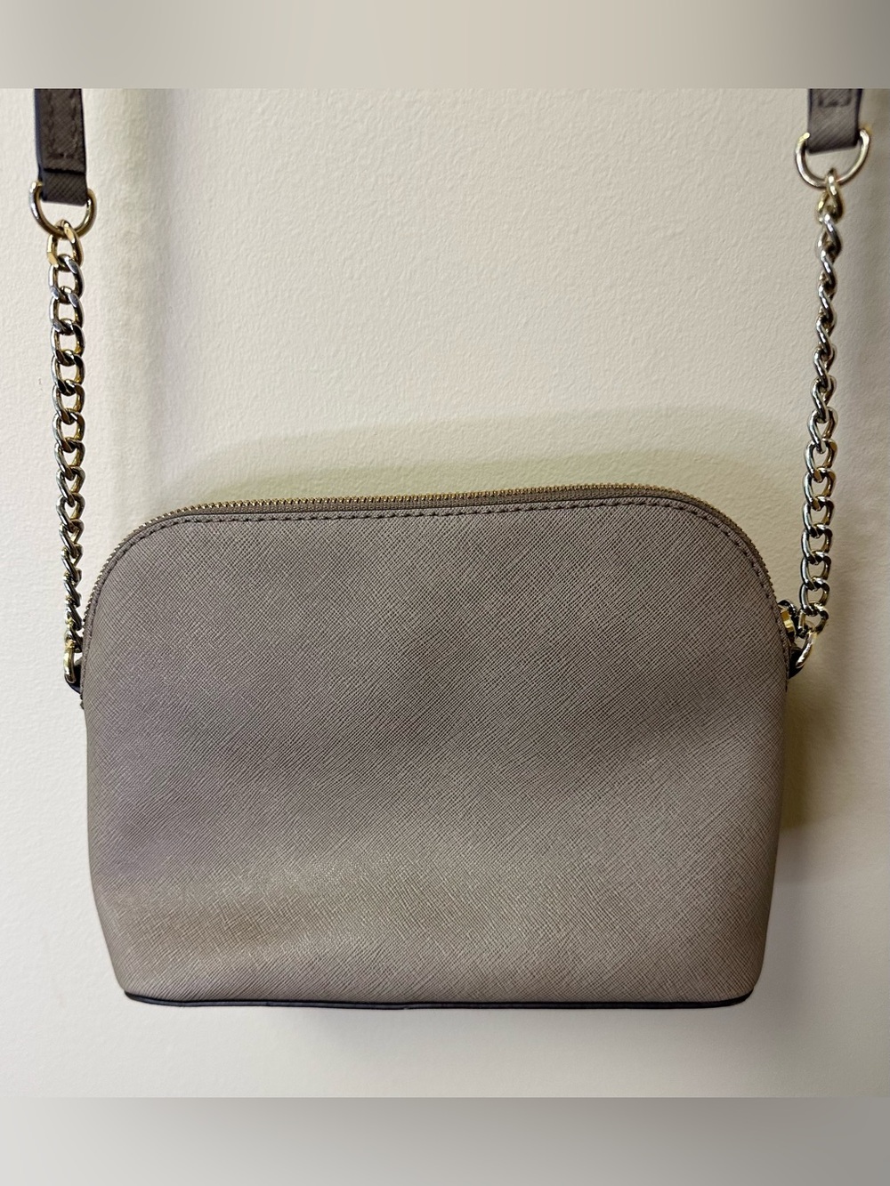 Michael Kors Gray-Taupe Crossbody Bag with Chain Strap - Picture 2 of 5